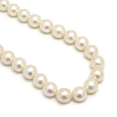 パールネックレス アコヤ真珠 セミラウンド 全長約43.5cm ホワイト系