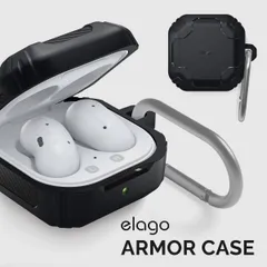 Galaxy Buds FE / Live / Pro / Buds2 / Buds2 Pro ケース TPU カラビナ 付き 耐衝撃 衝撃 吸収 カバー 落下防止 elago ARMOR CASEのサムネイル