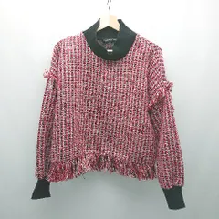 ◇ ZARA WOMAN 柄もの 秋コーデ かわいい おしゃれ 長袖 ニット サイズS レッド/ホワイト/ブラック レディース E  【1307210019433】