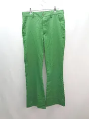 ◇ mono-mart スラックス センタープレス フレア カジュアル シンプル パンツ サイズM グリーン メンズ E  【1307210021740】