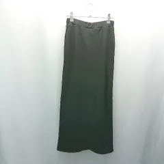 ◇ lowrys farm ウエストゴム リブ バックスリット カジュアル ロング丈 タイト スカート 表記なし ブラック レディース E  【1307210022372】