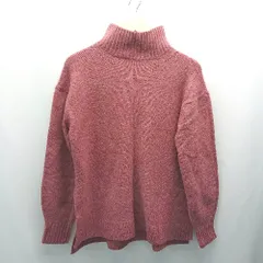◇ pageboy ハイネック プルオーバー サイドスリット セーター 長袖 ニット サイズFREE レッド レディース E  【1307210022358】