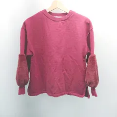 ◇ SIMPLICITE カジュアル 袖部分ファー 裏起毛なし 秋冬 長袖 トレーナー 表記なし ボルドー レディース E  【1307210031145】