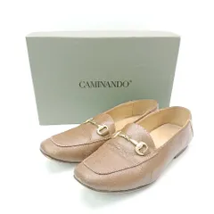 ◇ ◎ Caminando カミナンド スクエアトゥ おしゃれ きれい系 ビットローファー サイズ6 ブラウン レディース E  【1307210031756】