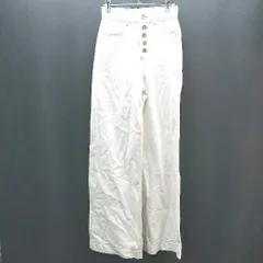 ◇ ZARA ザラ カジュアル ステッチ ハイウエスト シンプル ワイドパンツ サイズ32 ホワイト レディース E  【1307210031558】