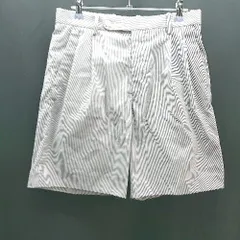 ◇ UNIVERSAL PRODUCTS カジュアル ストライプ シンプル 紳士 ハーフパンツ サイズM ブラック/ホワイト メンズ E  【1307210031381】