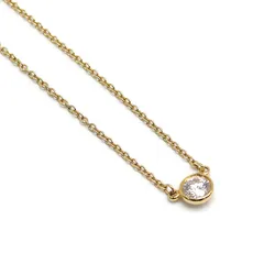 ティファニー バイザヤードネックレス K18YG 1Pダイヤネックレス