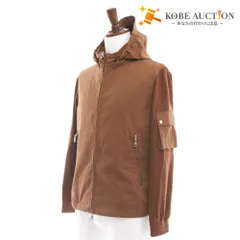 ■ エストネーション ブルゾン アウター 異素材 ジップアップ ダブルジップ メンズ S ブラウン