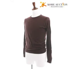 ■ ジョンスメドレー ニット セーター 長袖 トップス クルーネック 無地 ウール100％ メンズ S ブラウン