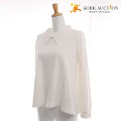 ■ mizuiro ind ミズイロインド Tシャツ トップス 襟 無地 レディース アイボリー