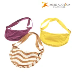 ■ ユニクロ ラウンドミニ ショルダーバッグ 鞄 3点セット まとめ売り ファスナー レディース メンズ イエロー パープル ライトブラウン