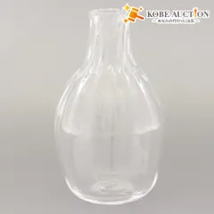 ■ 河上智美 花器 ガラス瓶 小瓶 花瓶 フラワーベース ガラス製品 刻印あり 全長11cm