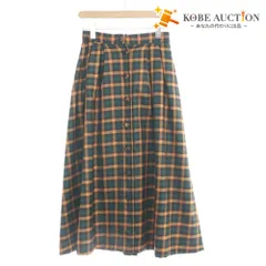 ■ グレースコンチネンタル ロングスカート ボトムス 日本製 チェック フレア レディース 36(S相当）オレンジ グリーン マルチカラー
