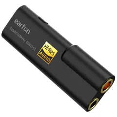 【VGP 2024金賞】EarFun UA100 USB DAC ヘッドホンアンプ/Hi-Res認証 DAC アンプ 小型/32bit/768kHz DSD 512ハイレゾ対応/3.5mm 4.4mm ケーブル着脱式/Type-C 対応超小型 DAC/アルmm