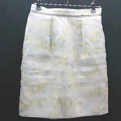 ◇ Apuweiser-riche 淡色 花柄 パステルカラー ミニ丈 タイト スカート サイズ1 ホワイト/イエロー/ブルー レディース E  【1307210038366】