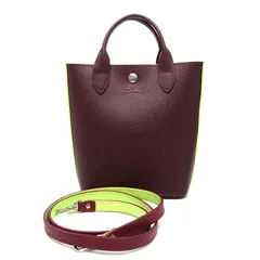 ロンシャン エピュレ 2WAYトートバッグ レザー レッドブラウン・グリーン系