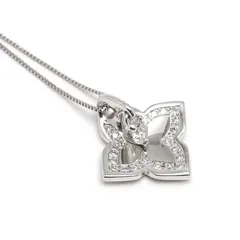 ダイヤモンドネックレス K18WG・ダイヤ0.26ct  フラワーモチーフ