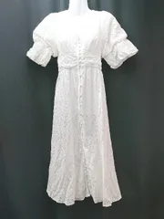 ◇ NICE CLAUP ナイスクラップ シンプル きれいめ カジュアル 半袖 ロング丈 ワンピース 表記なし ホワイト レディース E  【1307210040338】