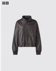 新品 UNIQLO U コーティング ショートブルゾン 3XL ダークブラウン