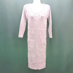 ◇ ROYAL PARTY ロイヤルパーティー シンプル きれいめ 無地 長袖 ロング丈 ワンピース サイズFT パープル レディース E  【1307210041083】