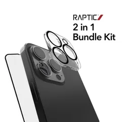 iPhone15ProMax 液晶 ガラスフィルム カメラ保護フィルム セット 9H 指紋 防止 iPhone15 ProMax アイフォン15 プロマックス 対応 RAPTIC 2 in 1 Bundle Kit