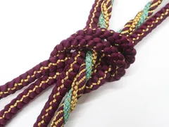 【一輝堂】和装小物 帯締め 帯締 丸組 金糸 美品 25w12-14739