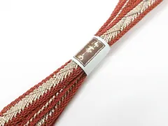 【一輝堂】和装小物 帯締め 帯締 夏物 平組 金糸 美品 25w12-14754