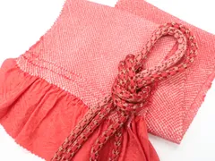 【一輝堂】和装小物 帯締め 帯揚げ セット 帯締 帯揚 振袖用 総絞り 丸組 金糸 美品 25w12-14761