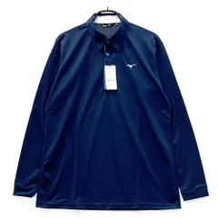 サイズ：2XL MIZUNO GOLF ミズノゴルフ  長袖ポロシャツ  ネイビー系 [240101580537] ゴルフウェア メンズ ストスト