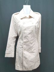 ◇ MELROSE claire スタンダードカラー ダブルボタン 裏地あり 長袖 アウター サイズ3 ピンクベージュ レディース E  【1307210042837】