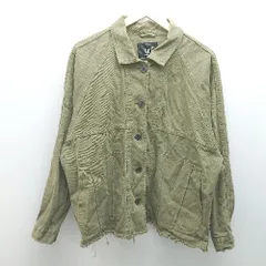 ◇ ZARA TRF ザラ・トラファ 切りっぱなし ボタン 厚手 シンプル 長袖 デニムジャケット サイズM グリーン レディース E  【1307210043414】