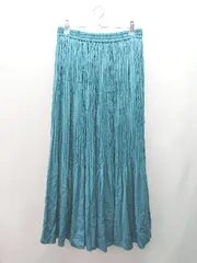 ◇ ◎ ●未使用● NATURALBEAUTYBASIC ウエストゴム シルク ロング丈 フレア スカート サイズM グリーン系 レディース E  【1307210048976】