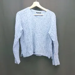◇ MACPHEE マカフィー Vネック 生地薄手 シンプル 長袖 ニット サイズM ライトブルー レディース E  【1307210048914】