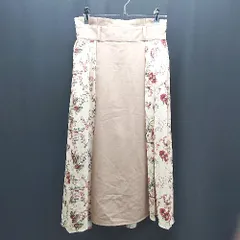 ◇ ◎ axesfemme アクシーズファム ウエストゴム 花柄 ロング丈 フレア スカート サイズM イエロー系 レディース E  【1307210048860】