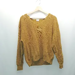 ◇ URBANRESEARCHDOORS Vネック 生地薄手 シンプル 長袖 ニット サイズONE オレンジ系 レディース E  【1307210048648】