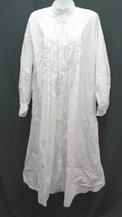 ◇ patterntorso フロントボタン シンプル シャツ ゆったり 長袖 ロング ワンピース サイズF ホワイト レディース E  【1307210049591】