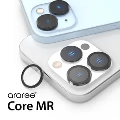 iPhone 15 / iPhone15 Plus カメラ フィルム 9H ガラス アルミ フレーム カメラレンズカバー アップル アイフォン15 / アイフォン15プラス 対応 araree Core MR