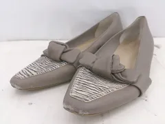 ◇ Odette e Odile ポインテッドトゥ ゼブラ柄 切替 パンプス シューズ サイズ24 1/2 グレージュ系 レディース P  【1307250009944】のサムネイル