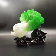 中国 玉石翡翠彫刻 白菜に昆虫 置物 重さ約4.25kg D R5490B 中国 玉石