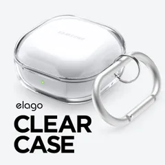 Galaxy Buds2 / Galaxy Buds FE / Pro / Live ケース カラビナ 付 耐衝撃 ソフト クリア カバー Samsung GalaxyBuds 2 / GalaxyBudsFE 他 対応 elago CLEAR CASEのサムネイル