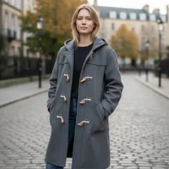AIGLE エーグル アウトドア カジュアル トグルボタン フード  ダッフルコート ウール/ナイロン グレー【中古】 ユニセックスのサムネイル