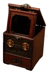 新品 宝石箱 ケース 収納箱 アンティーク調 木製 アクセサリー 鏡付き ミラー ビンテージ 化粧品 小物入れ メイクボックス コスメ (Aタイプ