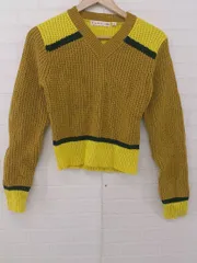 ◇ UNIQLO ユニクロ × MARNI マルニ マスタードカラー 長袖 ニット セーター サイズM マスタードイエロー系 レディース P  【1307250016218】