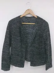 ◇ green label relaxing UNITED ARROWS パイピング 長袖 ジャケット サイズ40 ブラック ホワイト系 レディース P  【1307250015280】