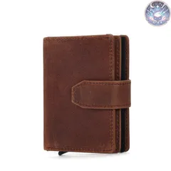 新品 未使用 財布 二つ折り財布 メンズ 本革 スキミング防止 レザー コンパクト 薄い 小銭入れ