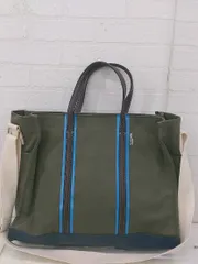 ■ & chouette アンドシュエット カジュアル 大容量 トート バッグ カーキ ブルー系 マルチ レディース P  【1307250013613】