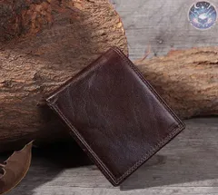 新品 未使用 財布 二つ折り財布 メンズ 本革 スキミング防止 レザー コンパクト 薄い 小銭入れ