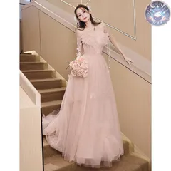 新品 未使用 パーティードレス イブニングドレス  ウェディングドレス ロングドレス 結婚式 披露宴 演奏会 オフショルダー  Aライン