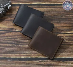 新品 未使用 財布 二つ折り財布 メンズ 本革 レザー コンパクト 薄い 小銭入れ