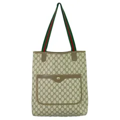 本物 グッチ GUCCI オールドグッチ シェリーライン GGスプリーム トートバッグ ショルダーバッグ ベージュ Shelly Line バッグ 中古  